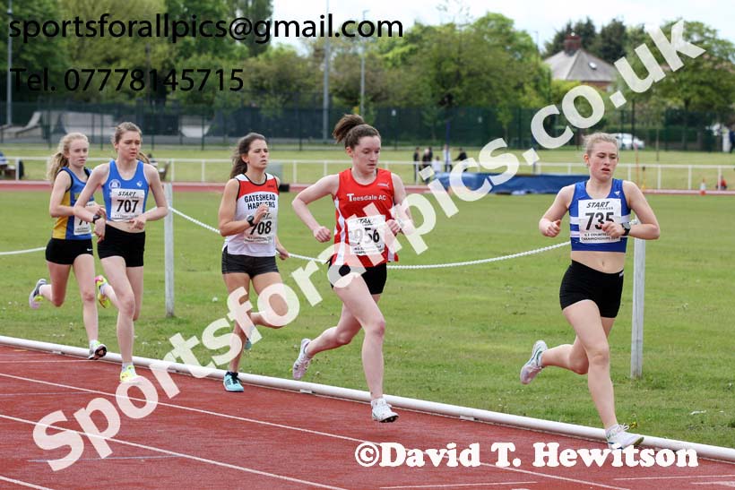 Senior and under-20s womens 1500 metres, North Eastern Track and Fields Champs., Middlesbrough. Photo: David T. Hewitson/Sports for All Pics